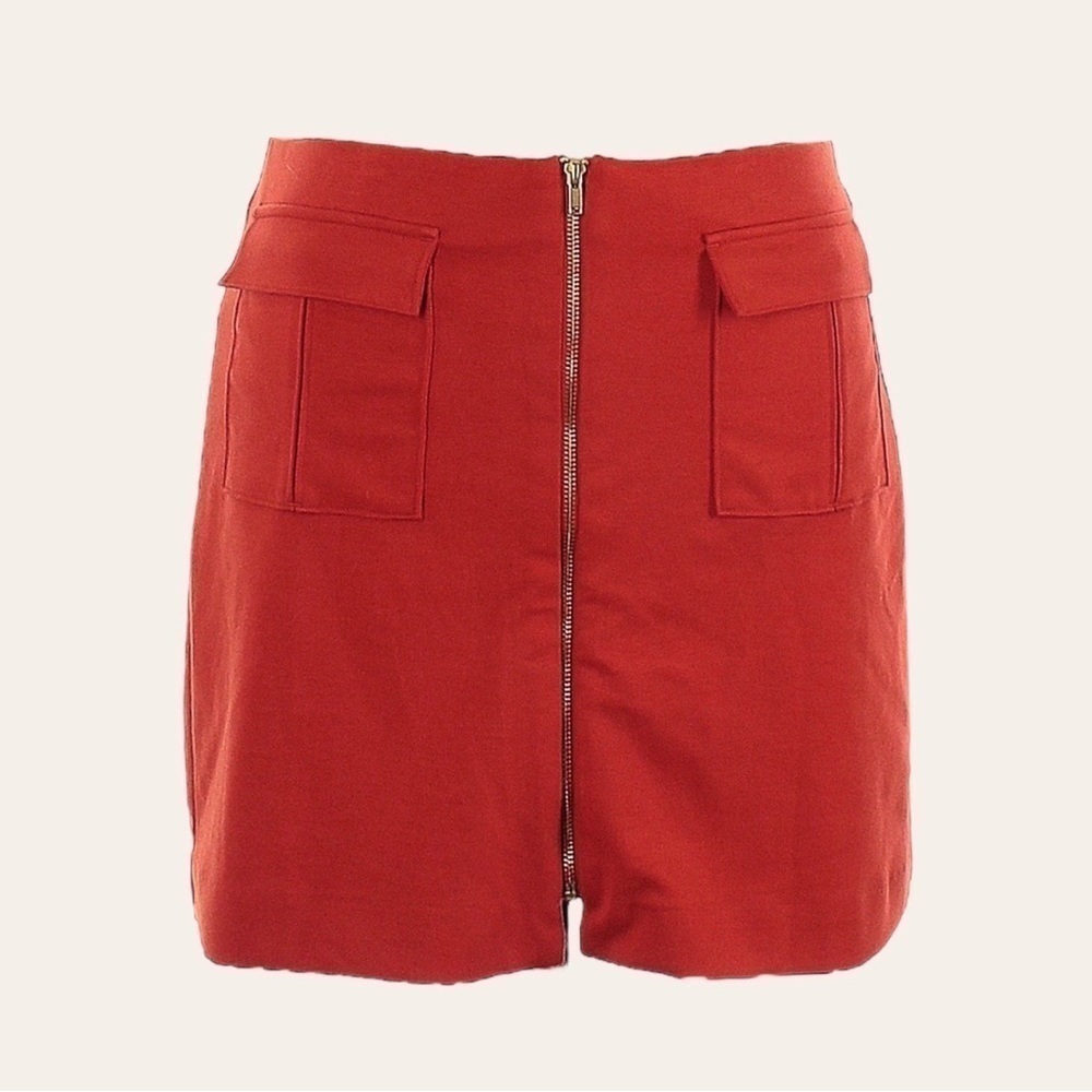 Banana Republic Factory Burnt Orange Stretchy Mini Skirt Size 14 NWT
